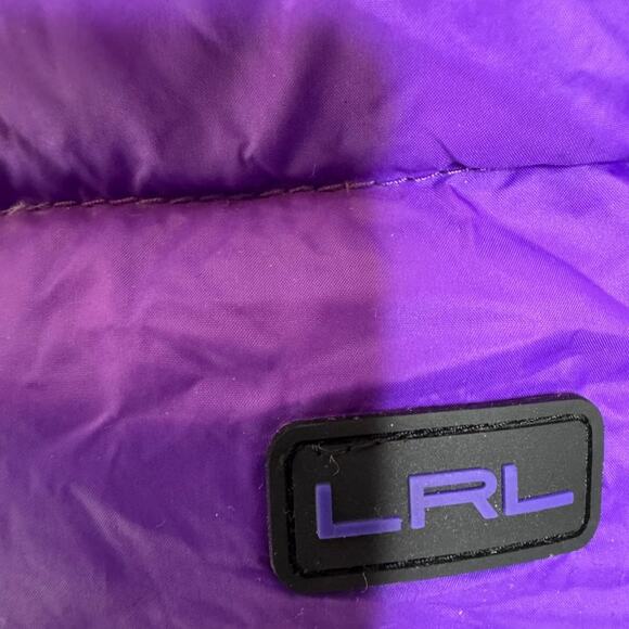 LRL Lauren Ralph Lauren Purple Down Puffer Vest Faux Fur Collar 2X - Picture 4 of 8